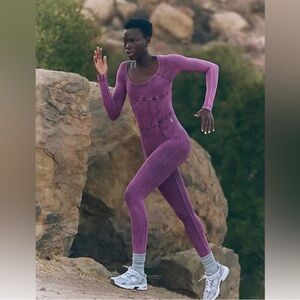 3864. FREE PEOPLE Good Karma Corset Onesie in Washed purple Sz XS/S NWT $128